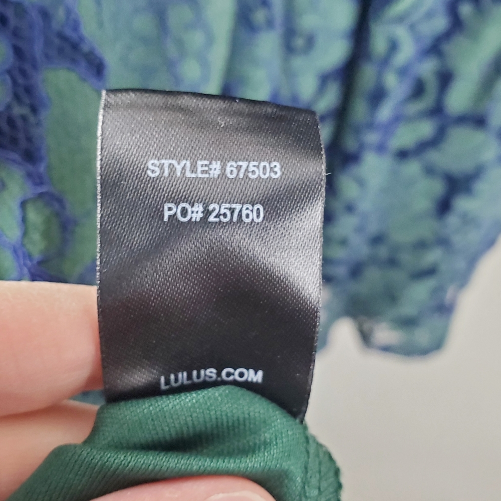 Lulus Blue Green Lace Dress Size XS NWT - Picture 5 of 6